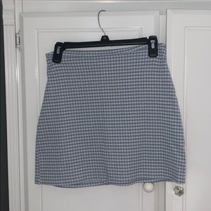 Blue & White Gingham Mini Skirt